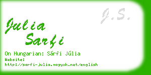 julia sarfi business card